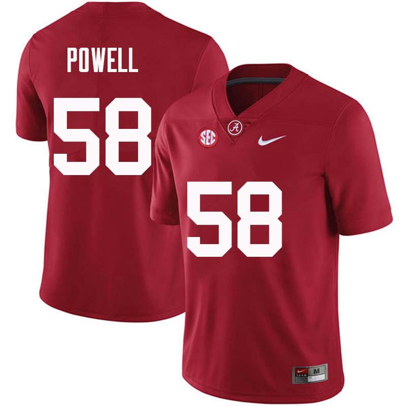 Alabama Crimson Tide Men's Daniel Powell #58 Crimson NCAA Nike Authentic Stitched College Football Jersey XN16I47BF